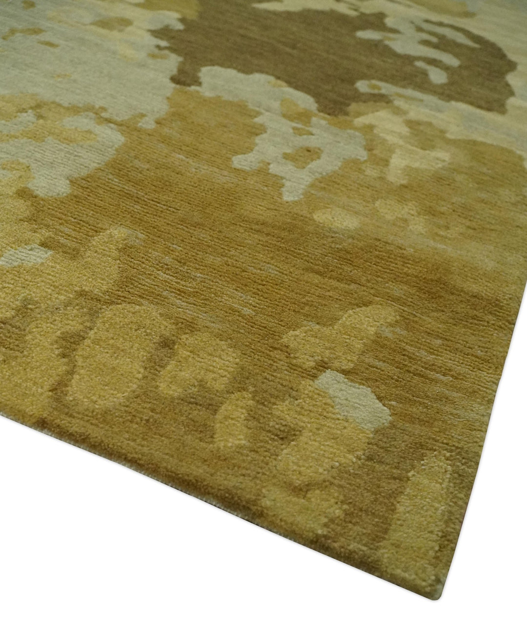 Modern Abstract Olive, Beige and Brown Hand knotted 5x6.6 wool Area Rug - The Rug Decor