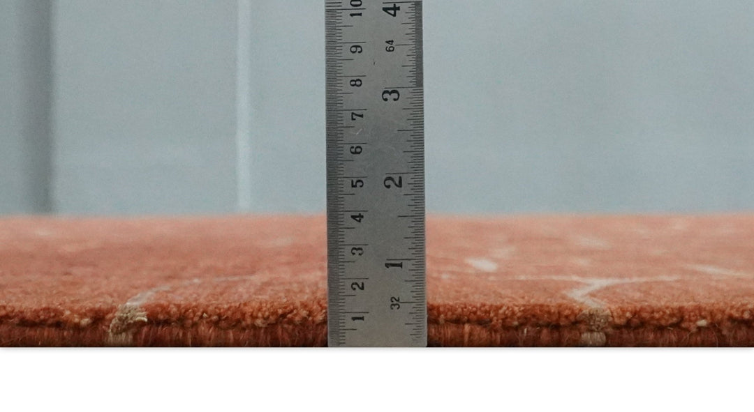 Modern Abstract Rust 5x7 Handloom wool and Art Silk Area Rug - The Rug Decor