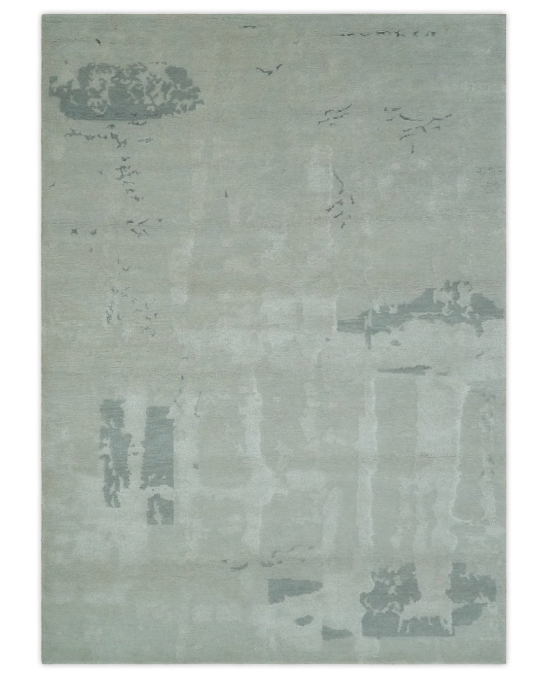 Modern Abstract Silver And Gray Hand knotted Art Silk Area Rug - The Rug Decor