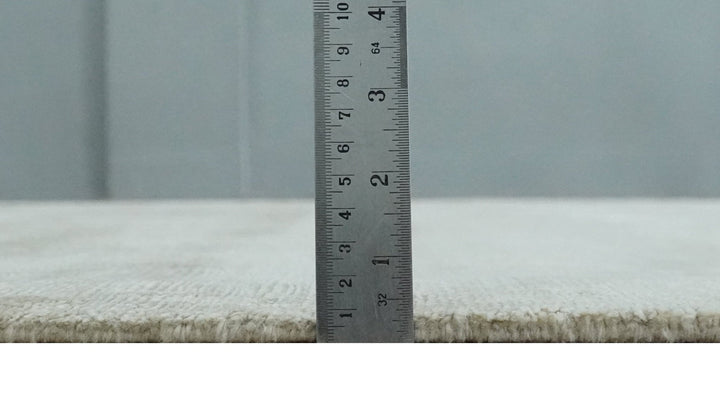 Modern Abstract Silver and Olive Hand knotted 6x9 Bamboo Silk Area Rug - The Rug Decor