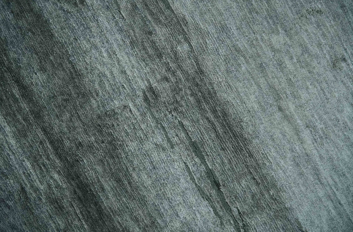 Modern Abstract Silver, Green and Charcoal Hand loom 6x9 wool and Bamboo Silk Area Rug - The Rug Decor