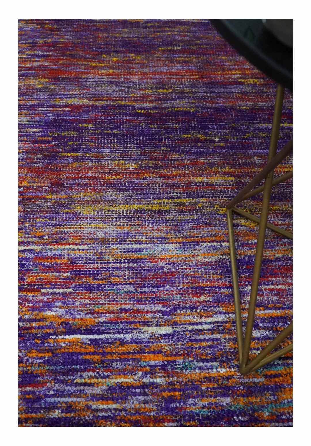 Modern Abstract Vibrant Colorful Violet, Gold, Rust and Ivory Hand knotted Flat Woven 8x10 wool Area Rug - The Rug Decor
