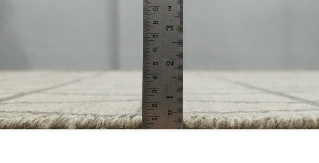 Modern Beige and Brown Geometric Scandinavian 5x7 Blended Wool Flatwoven Area Rug | HL24 - The Rug Decor