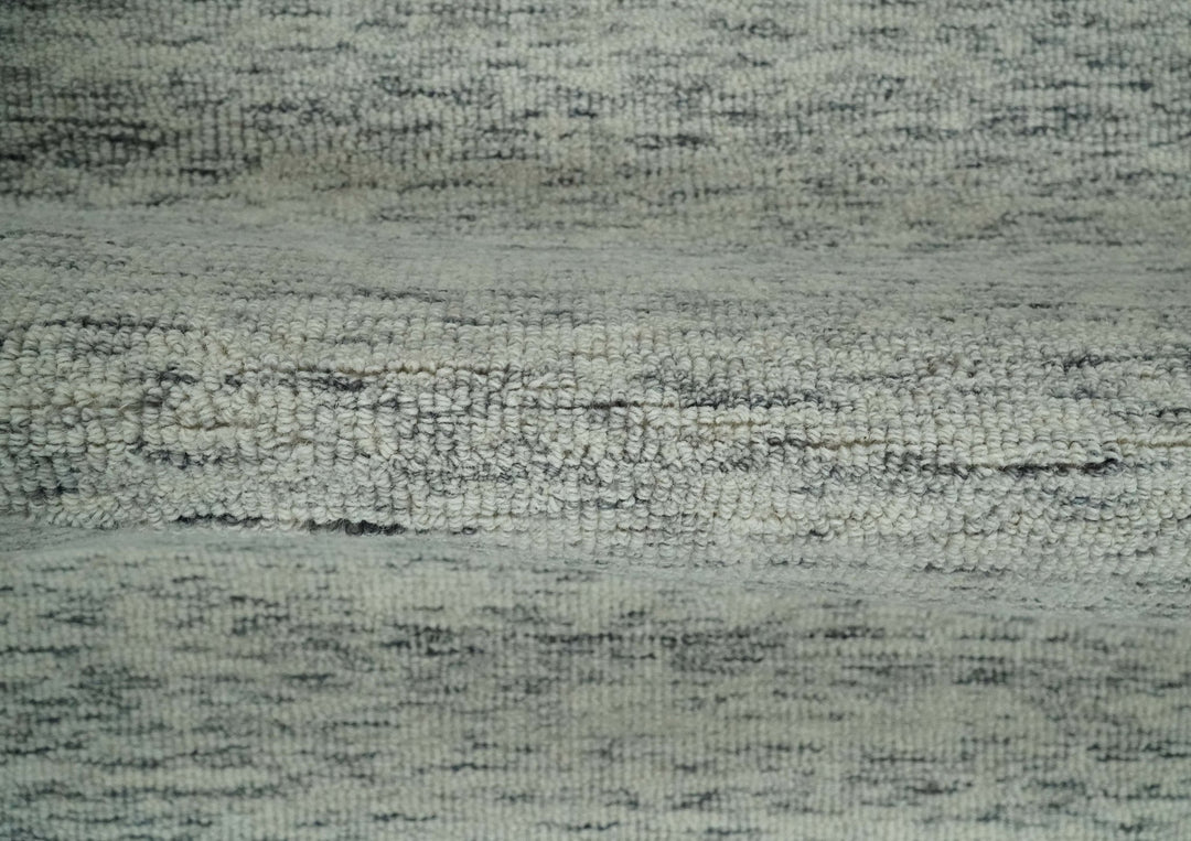Modern Beige and Charcoal Solid Shaded Hand Tufted 2x3, 3x5, 5x8, 6x9, 8x10 and 9x12 Natural Wool Area Rug | UL60 - The Rug Decor