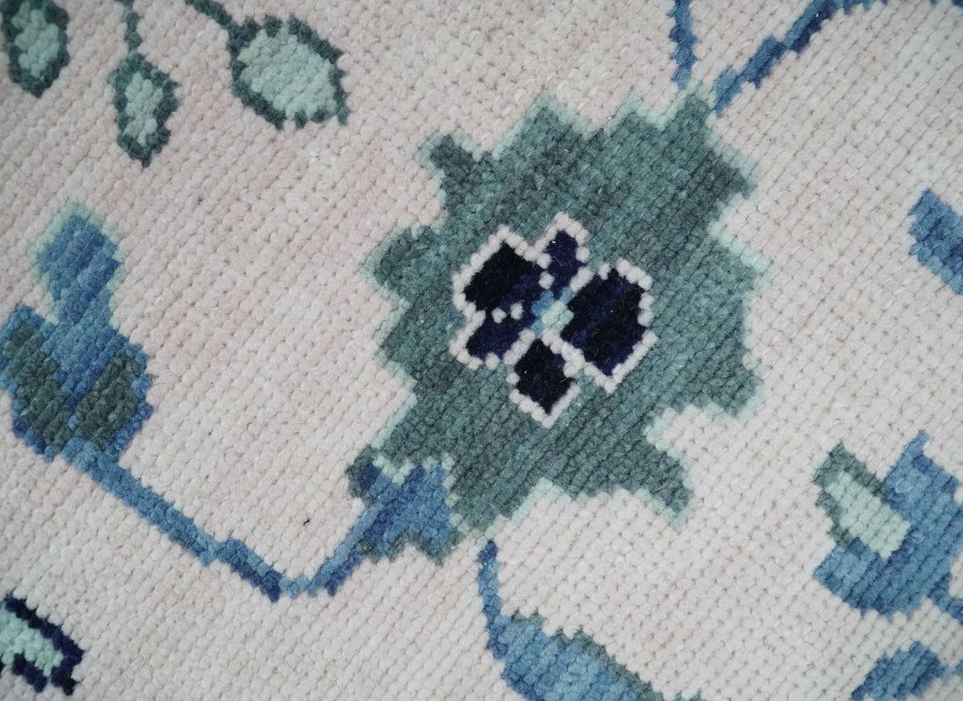 Modern Colorful Oushak Soft Pink, Gray and Blue 3x5, 4x6, 5x8, 6x9, 8x10 and 9x12 Hand Knotted Persian Style Wool Rug | TRD2774 - The Rug Decor