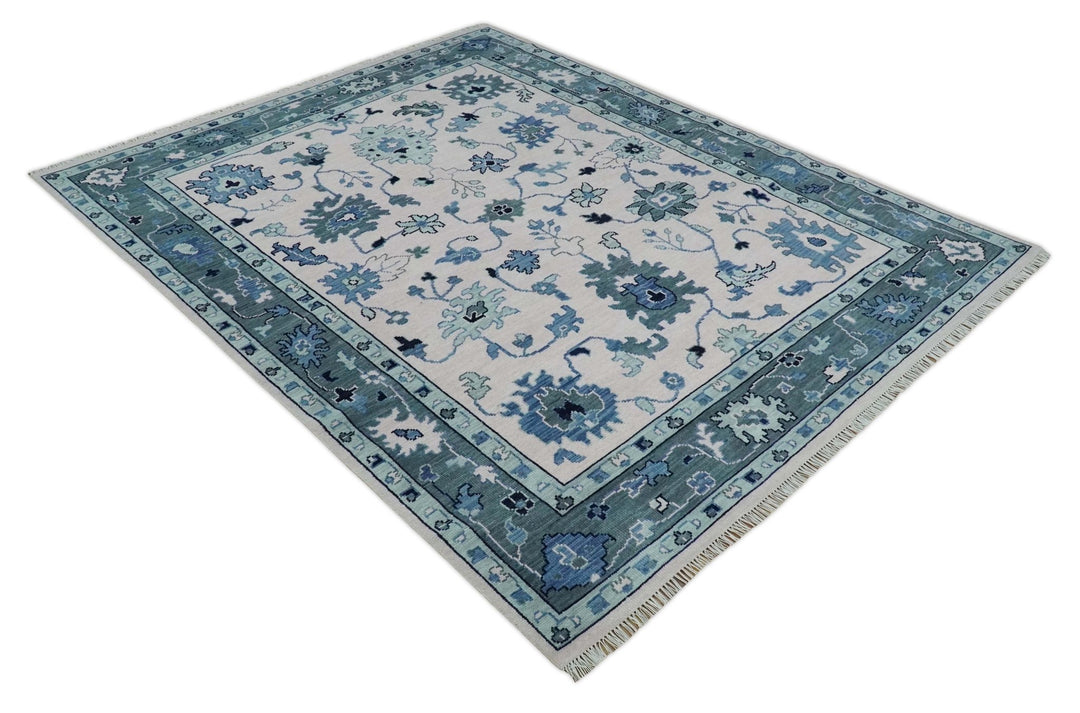 Modern Colorful Oushak Soft Pink, Gray and Blue 3x5, 4x6, 5x8, 6x9, 8x10 and 9x12 Hand Knotted Persian Style Wool Rug | TRD2774 - The Rug Decor