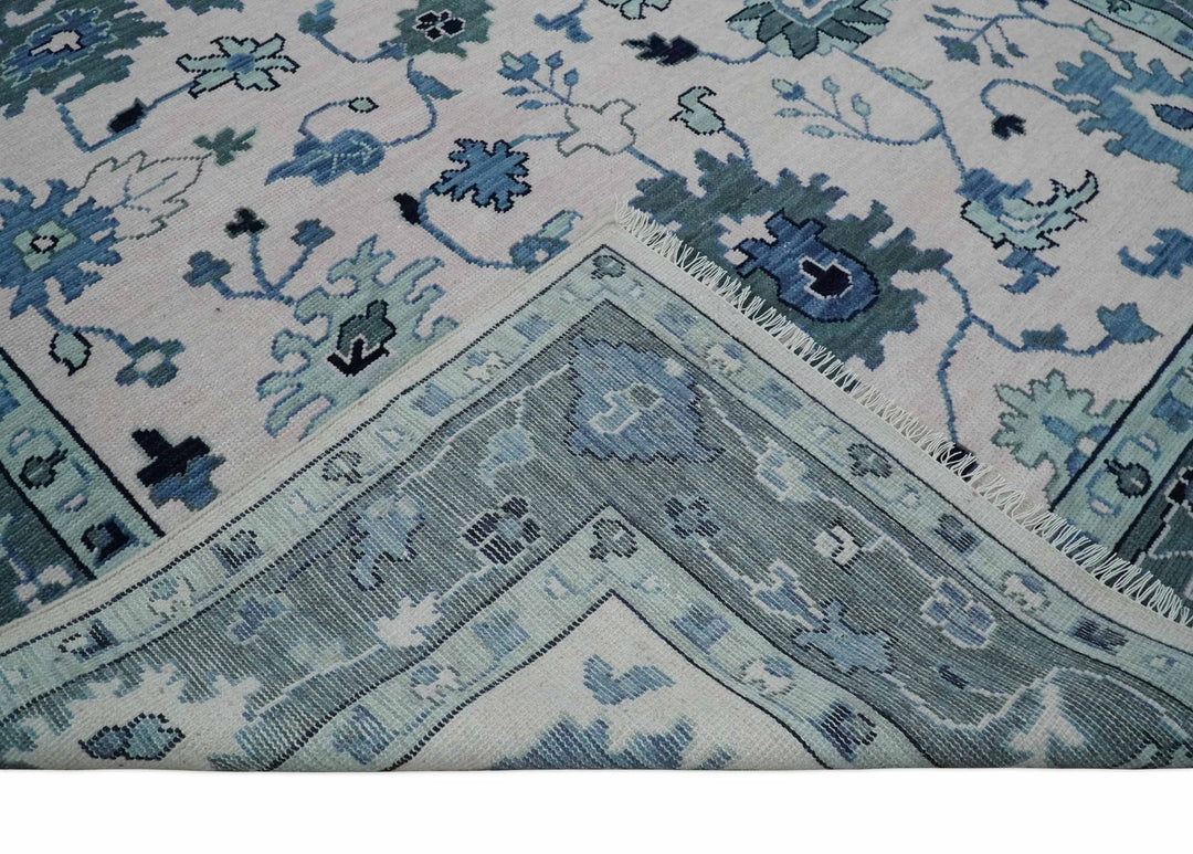 Modern Colorful Oushak Soft Pink, Gray and Blue 3x5, 4x6, 5x8, 6x9, 8x10 and 9x12 Hand Knotted Persian Style Wool Rug | TRD2774 - The Rug Decor