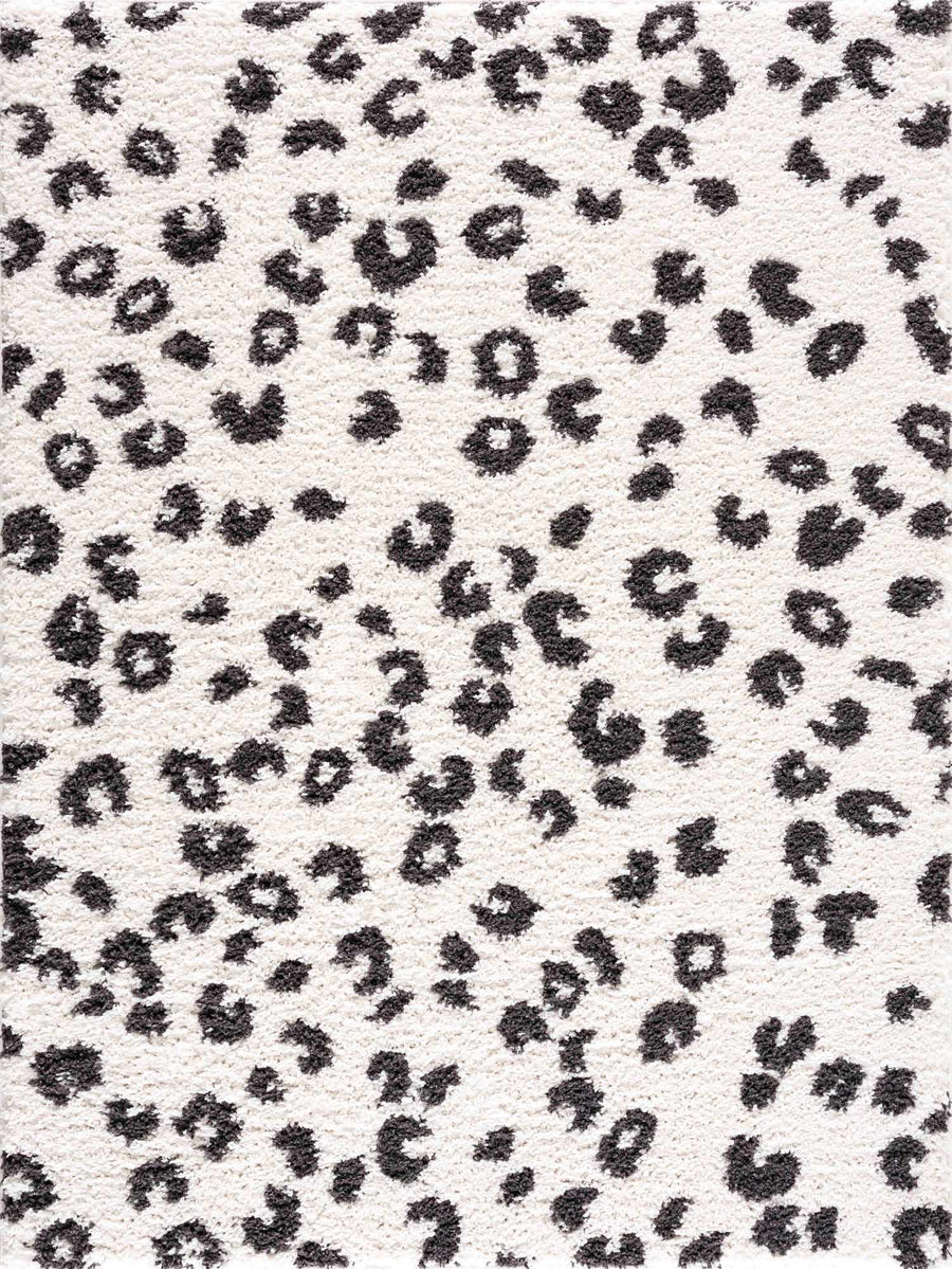 Modern Contemporary Antelope Ivory and Black Plush pile Area Rug - The Rug Decor