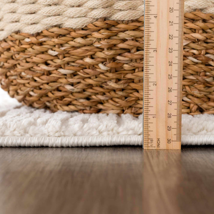Modern Contemporary Beige and Black High-Low Pile Area Rug - The Rug Decor