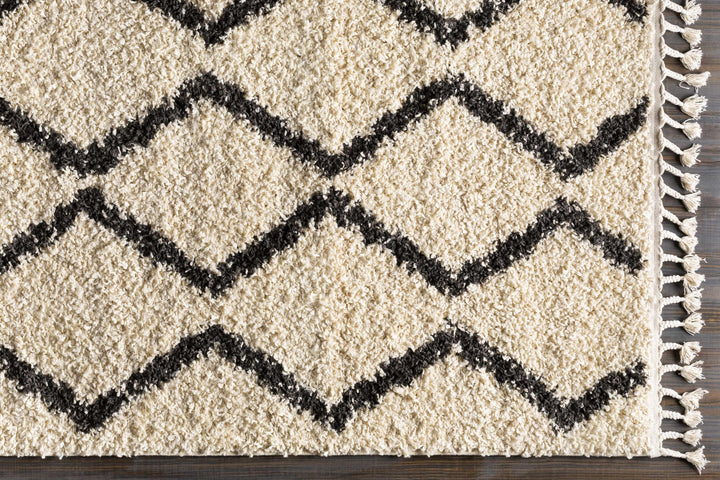 Modern Contemporary Beige and Charcoal Plush Pile Multi size Area Rug - The Rug Decor
