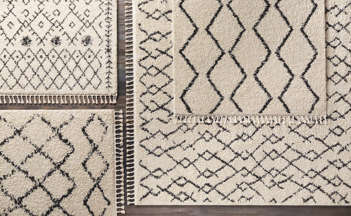 Modern Contemporary Beige and Charcoal Plush Pile Multi size Area Rug - The Rug Decor