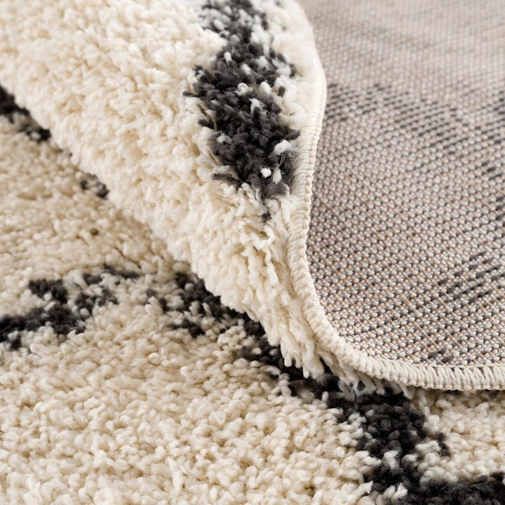 Modern Contemporary Beige and Charcoal Plush Pile Multi size Area Rug - The Rug Decor