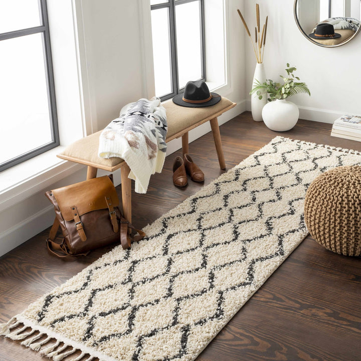 Modern Contemporary Beige and Charcoal Plush Pile Multi size Area Rug - The Rug Decor