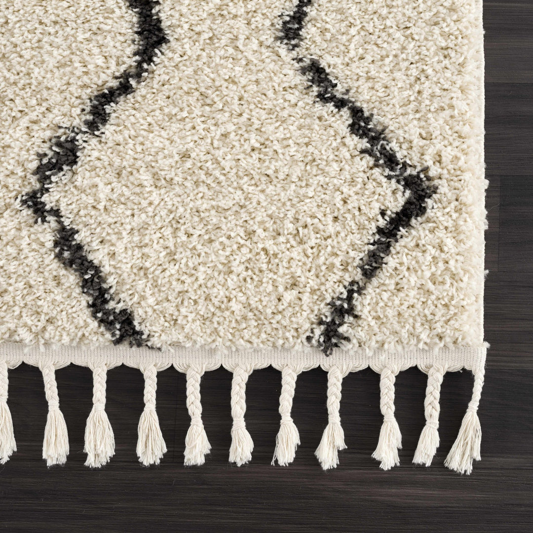 Modern Contemporary Beige and Charcoal Plush Pile Multi size Area Rug - The Rug Decor
