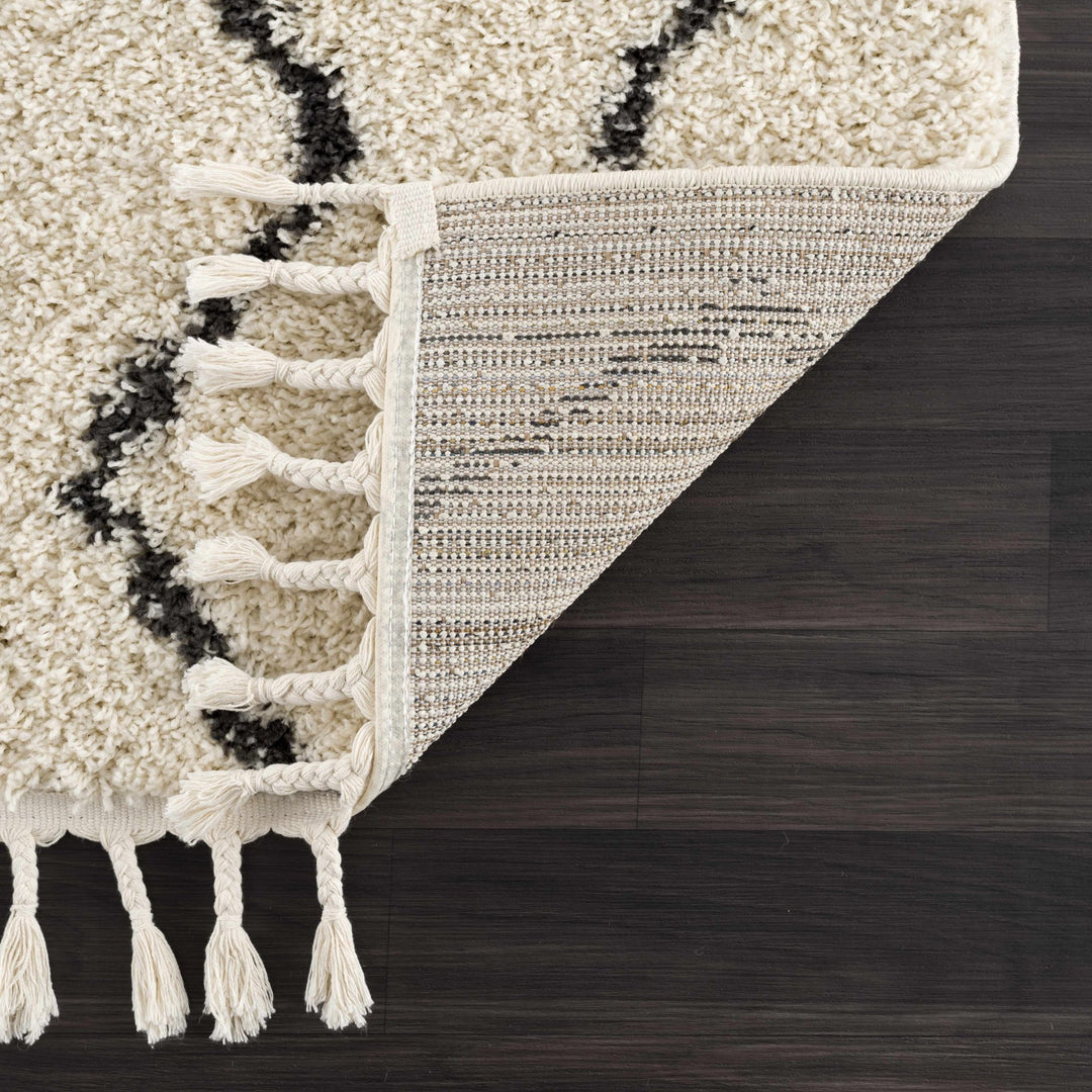 Modern Contemporary Beige and Charcoal Plush Pile Multi size Area Rug - The Rug Decor