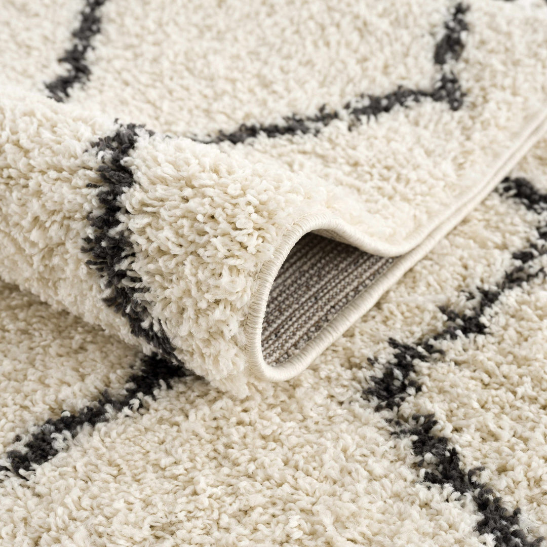 Modern Contemporary Beige and Charcoal Plush Pile Multi size Area Rug - The Rug Decor