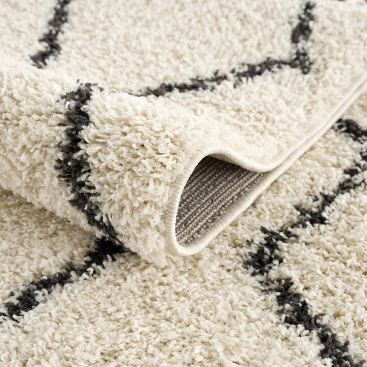 Modern Contemporary Beige and Charcoal Plush Pile Multi size Area Rug - The Rug Decor
