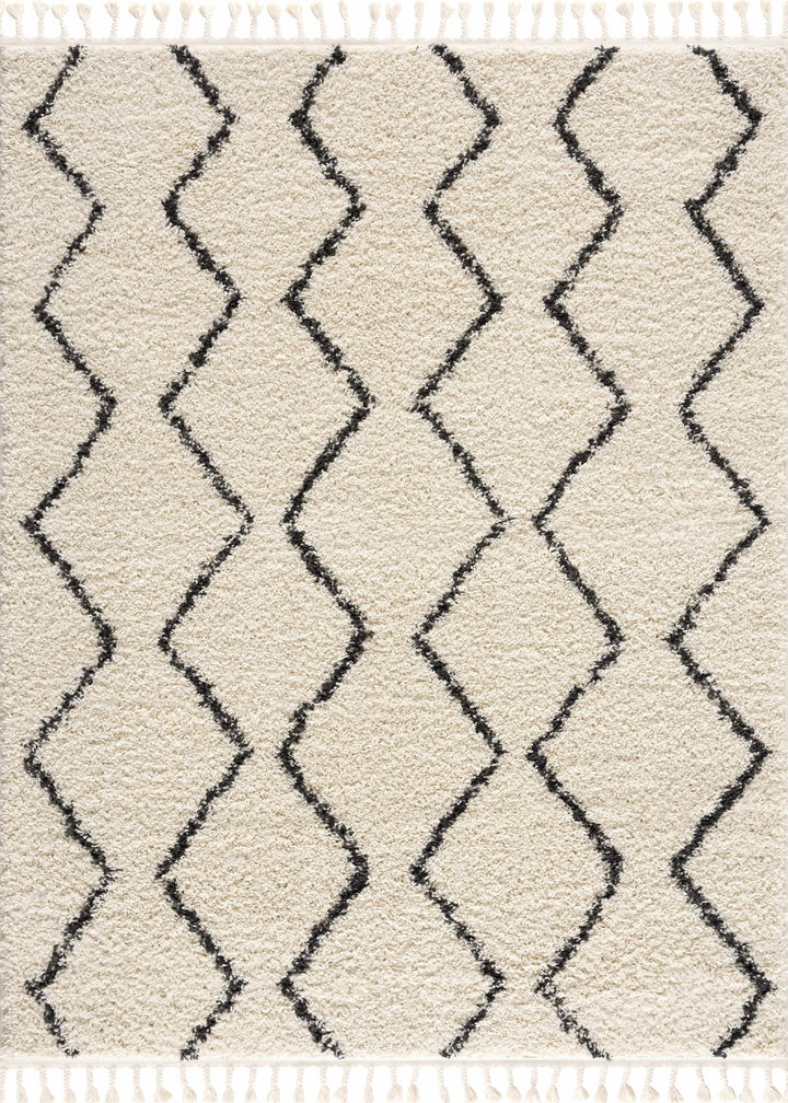 Modern Contemporary Beige and Charcoal Plush Pile Multi size Area Rug - The Rug Decor