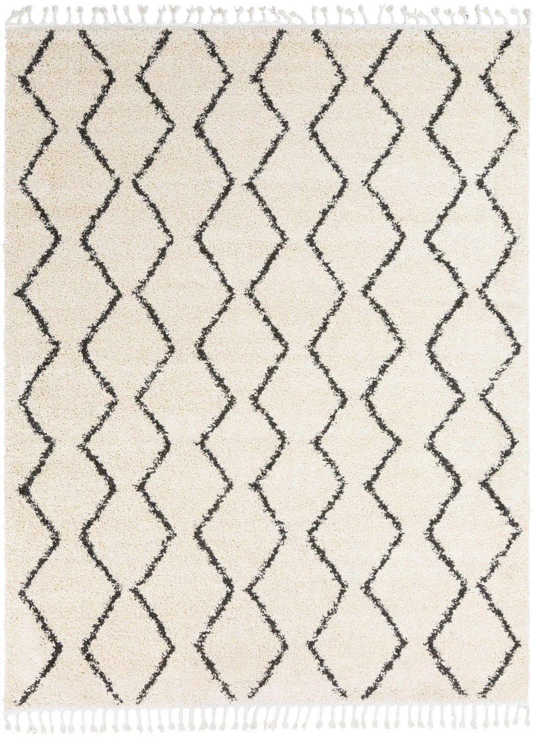 Modern Contemporary Beige and Charcoal Plush Pile Multi size Area Rug - The Rug Decor