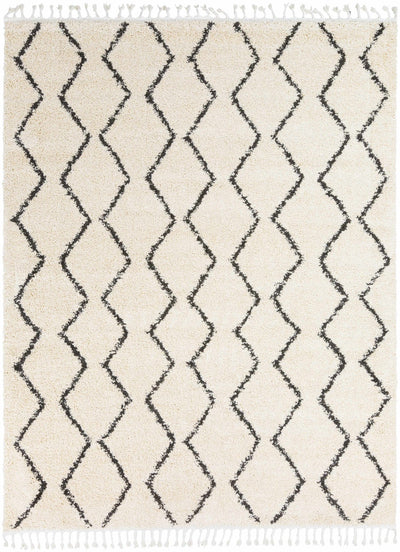 Modern Contemporary Beige and Charcoal Plush Pile Multi size Area Rug - The Rug Decor