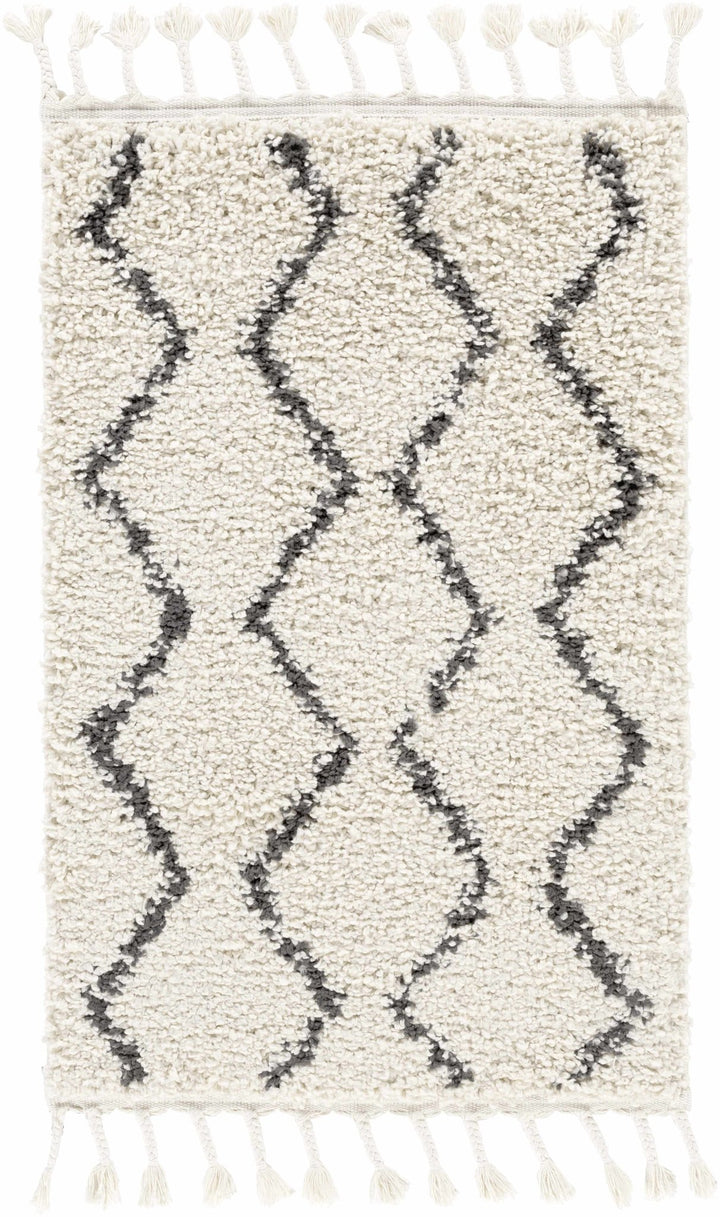 Modern Contemporary Beige and Charcoal Plush Pile Multi size Area Rug - The Rug Decor