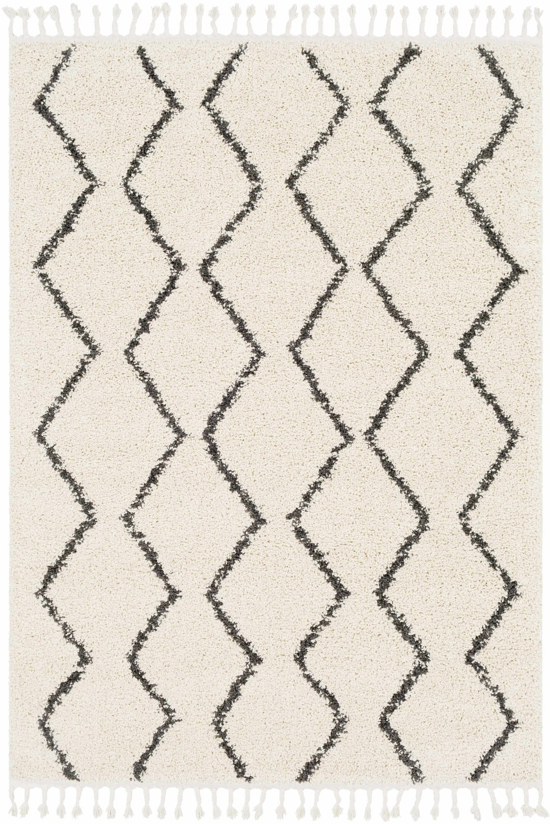 Modern Contemporary Beige and Charcoal Plush Pile Multi size Area Rug - The Rug Decor
