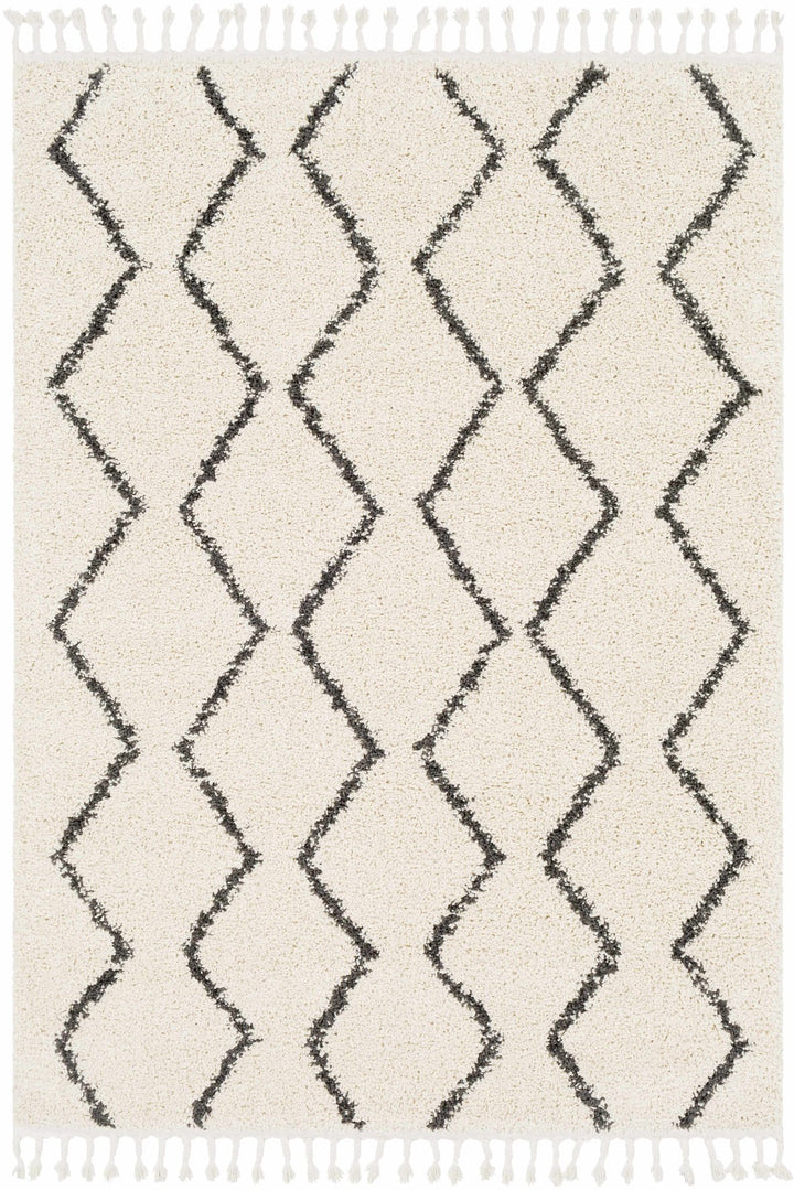 Modern Contemporary Beige and Charcoal Plush Pile Multi size Area Rug - The Rug Decor