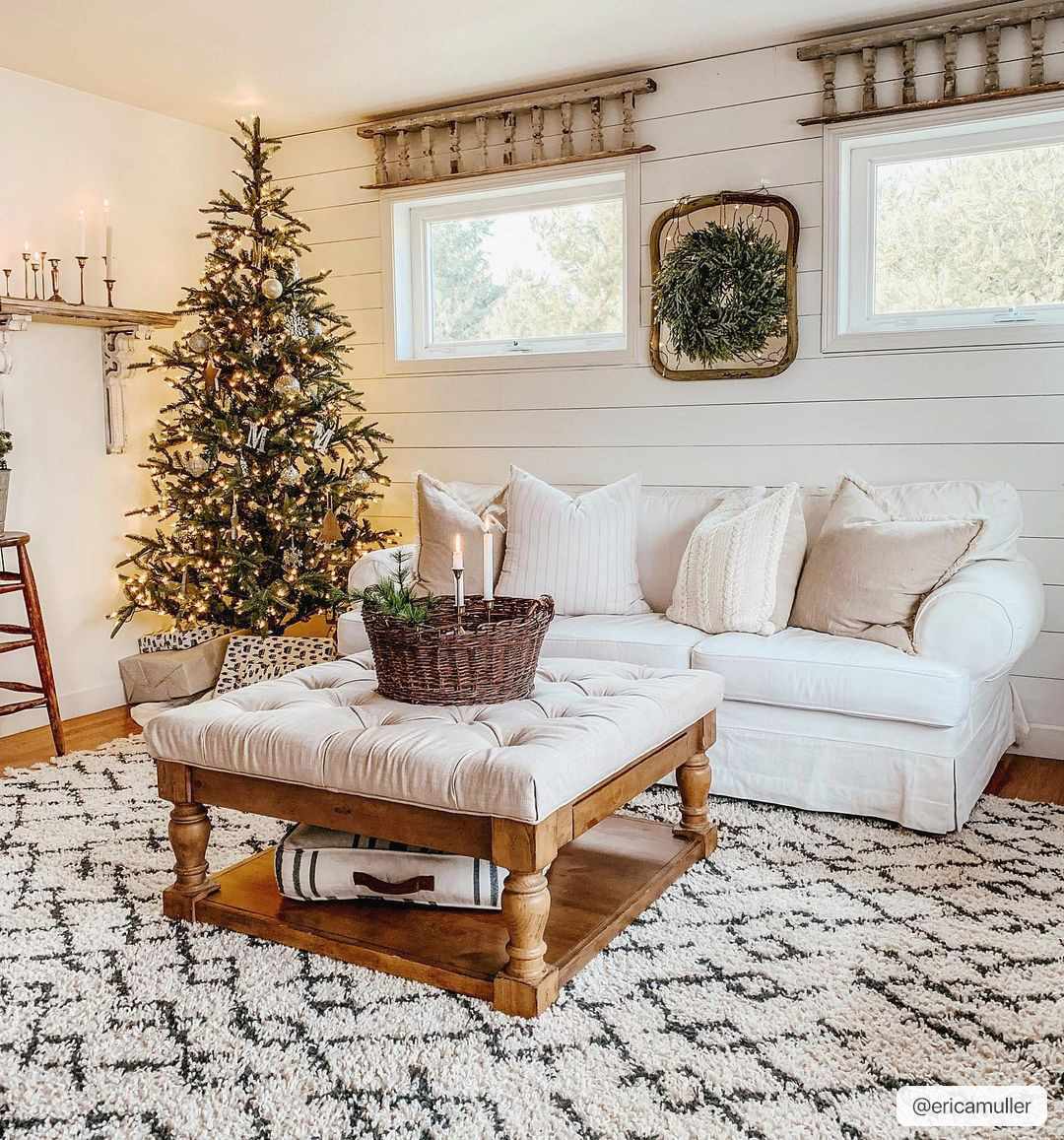Modern Contemporary Beige and Charcoal Tribal Trellis Plush Pile Area Rug - The Rug Decor