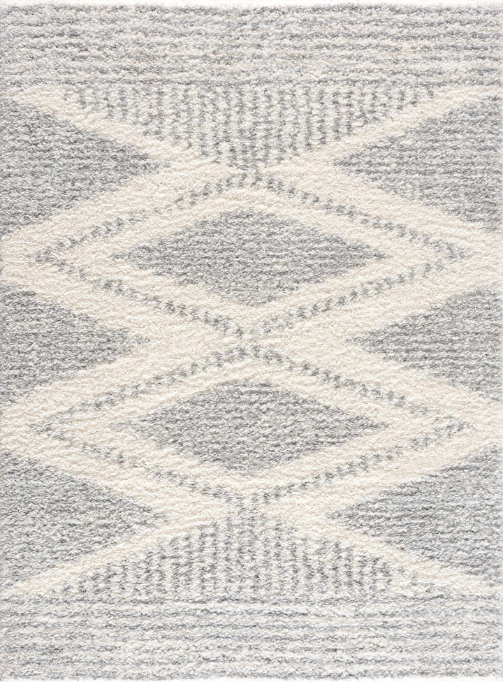 Modern Contemporary Beige and Gray Geometric Design Plush pile Area Rug - The Rug Decor