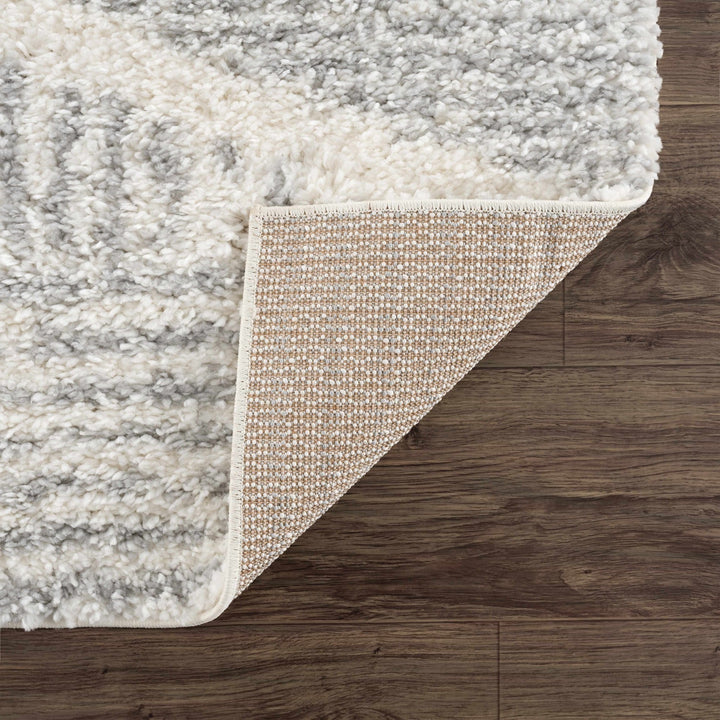 Modern Contemporary Beige and Gray Geometric Design Plush pile Area Rug - The Rug Decor