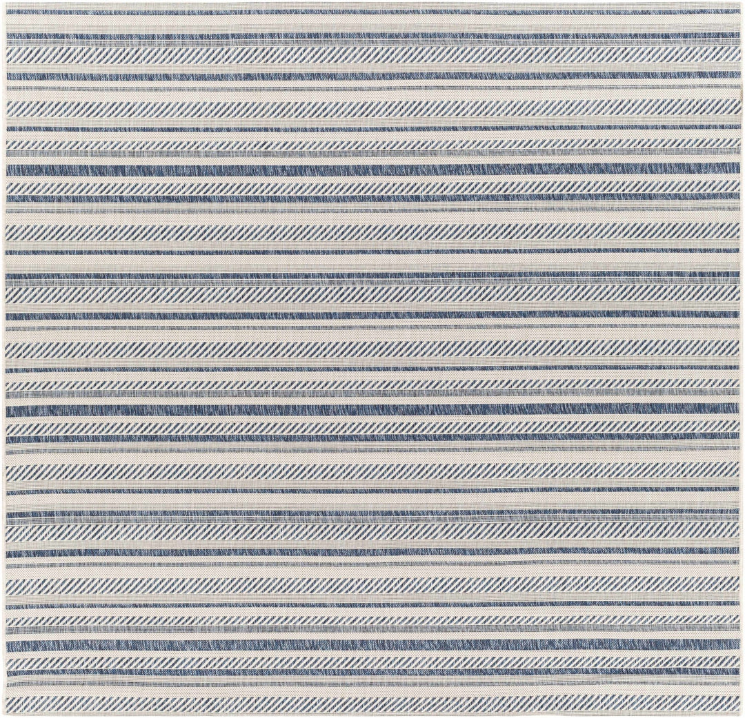 Modern Contemporary Blue and Ivory Stripes Multi Size Area Rug - The Rug Decor