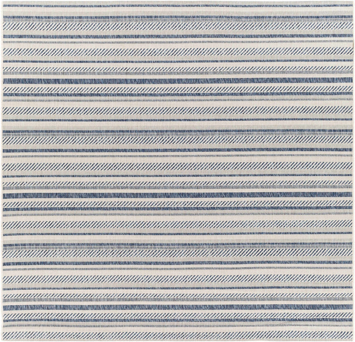 Modern Contemporary Blue and Ivory Stripes Multi Size Area Rug - The Rug Decor