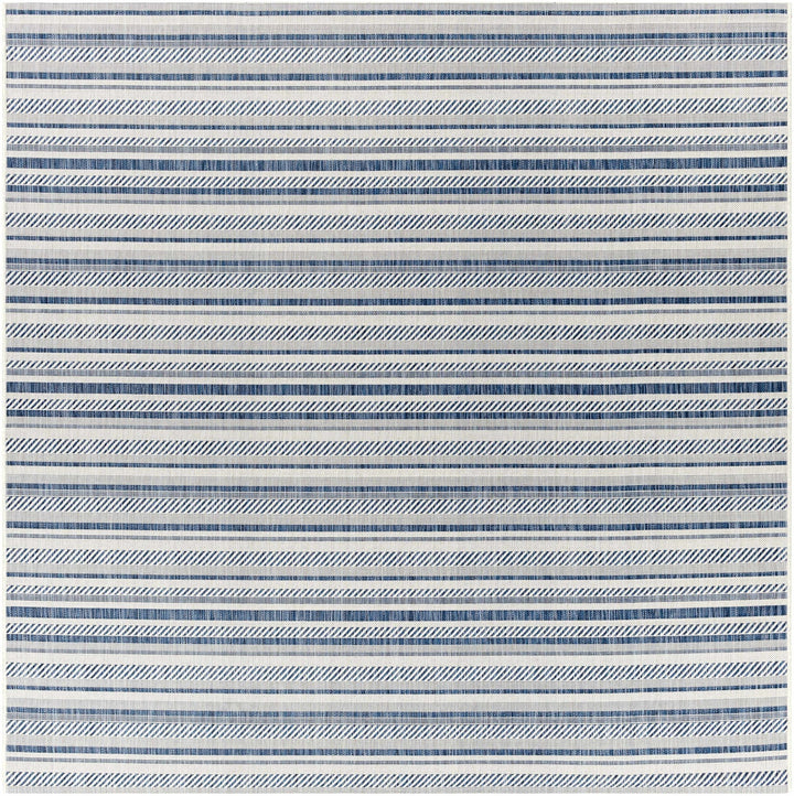 Modern Contemporary Blue and Ivory Stripes Multi Size Area Rug - The Rug Decor