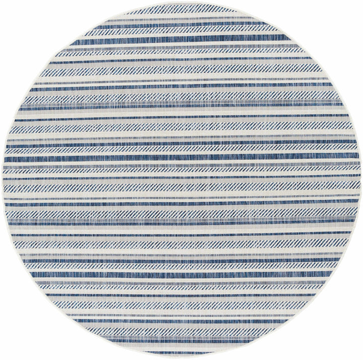 Modern Contemporary Blue and Ivory Stripes Multi Size Area Rug - The Rug Decor