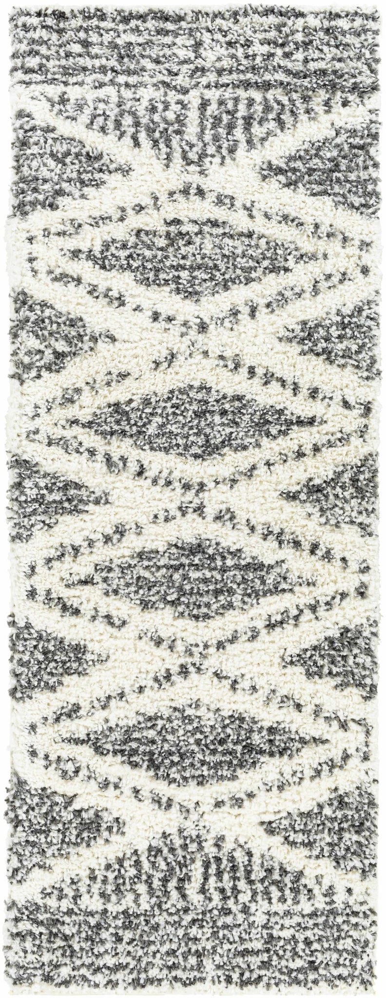 Modern Contemporary Charcoal and Ivory Geometric design Plush pile Area Rug - The Rug Decor