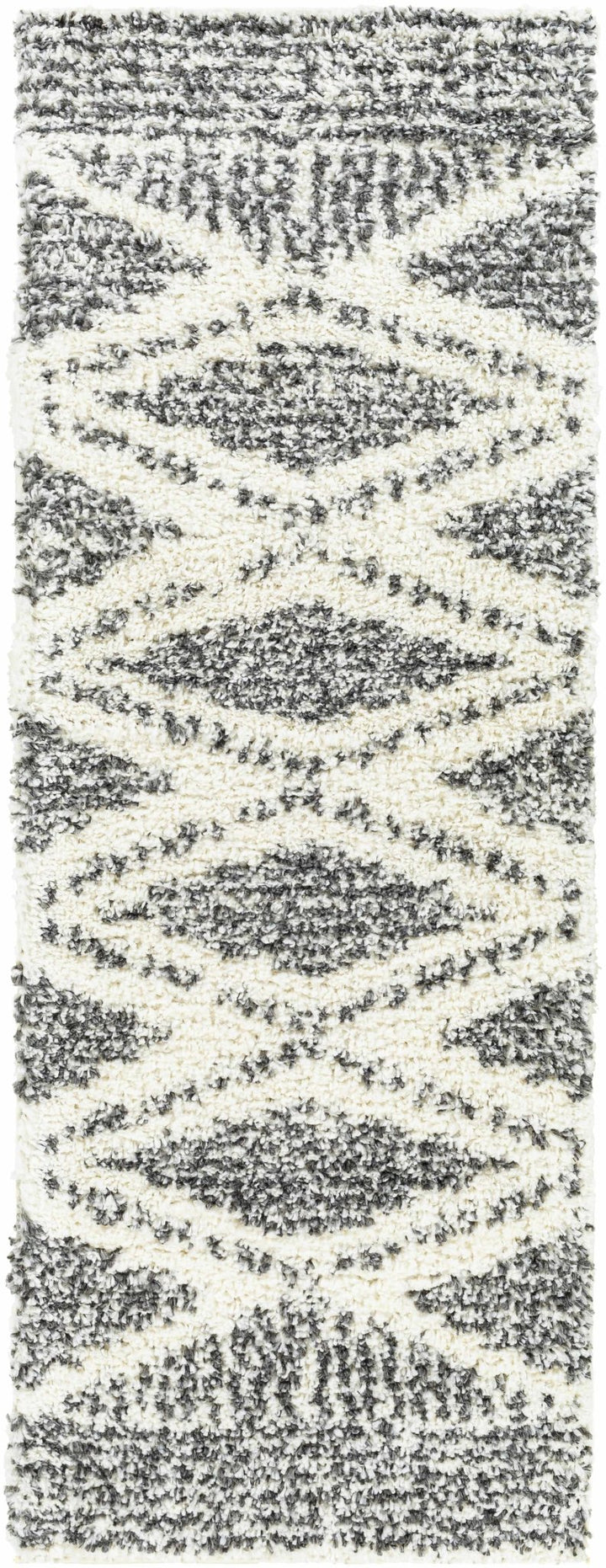 Modern Contemporary Charcoal and Ivory Geometric design Plush pile Area Rug - The Rug Decor