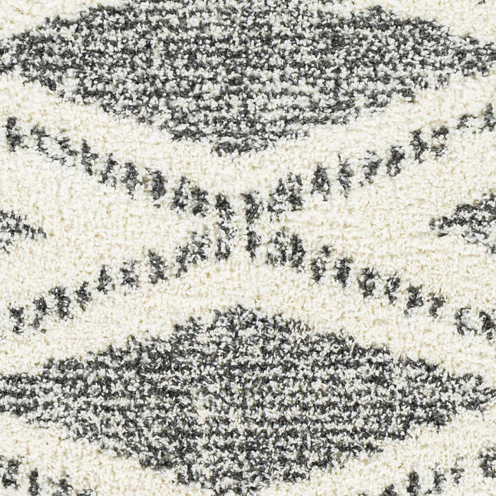 Modern Contemporary Charcoal and Ivory Geometric design Plush pile Area Rug - The Rug Decor