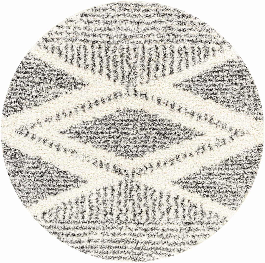 Modern Contemporary Charcoal and Ivory Geometric design Plush pile Area Rug - The Rug Decor
