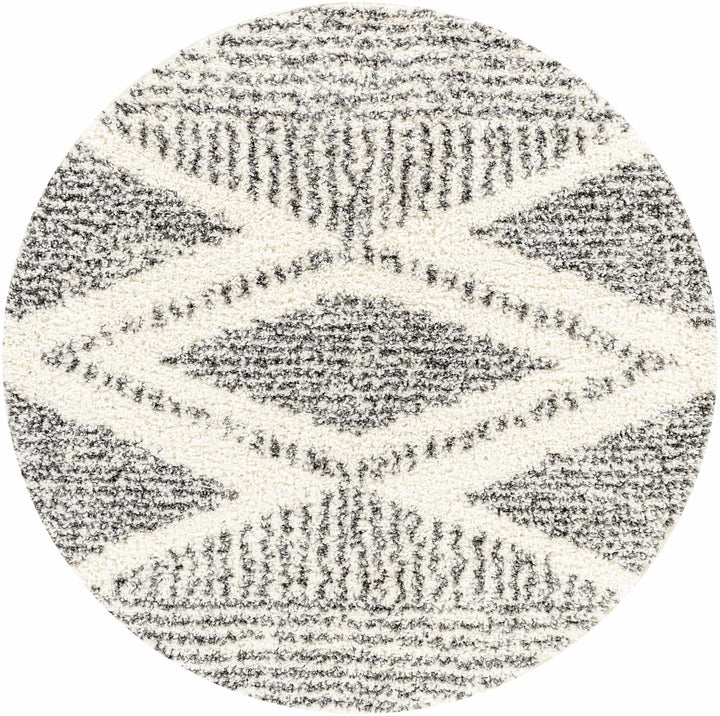 Modern Contemporary Charcoal and Ivory Geometric design Plush pile Area Rug - The Rug Decor