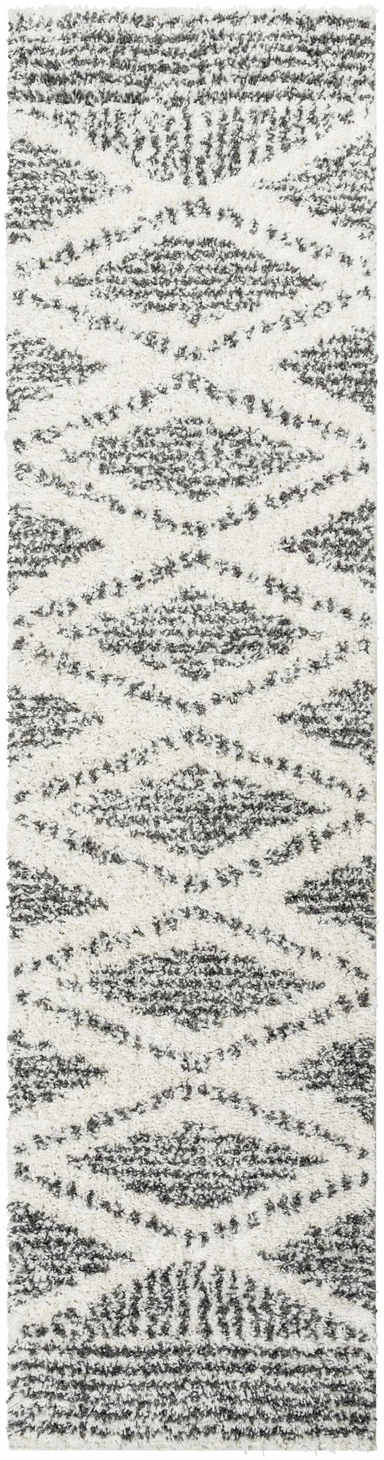 Modern Contemporary Charcoal and Ivory Geometric design Plush pile Area Rug - The Rug Decor