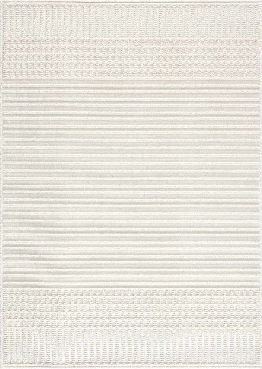 Modern Contemporary Ivory and Beige Medium pile Washable Area Rug - The Rug Decor