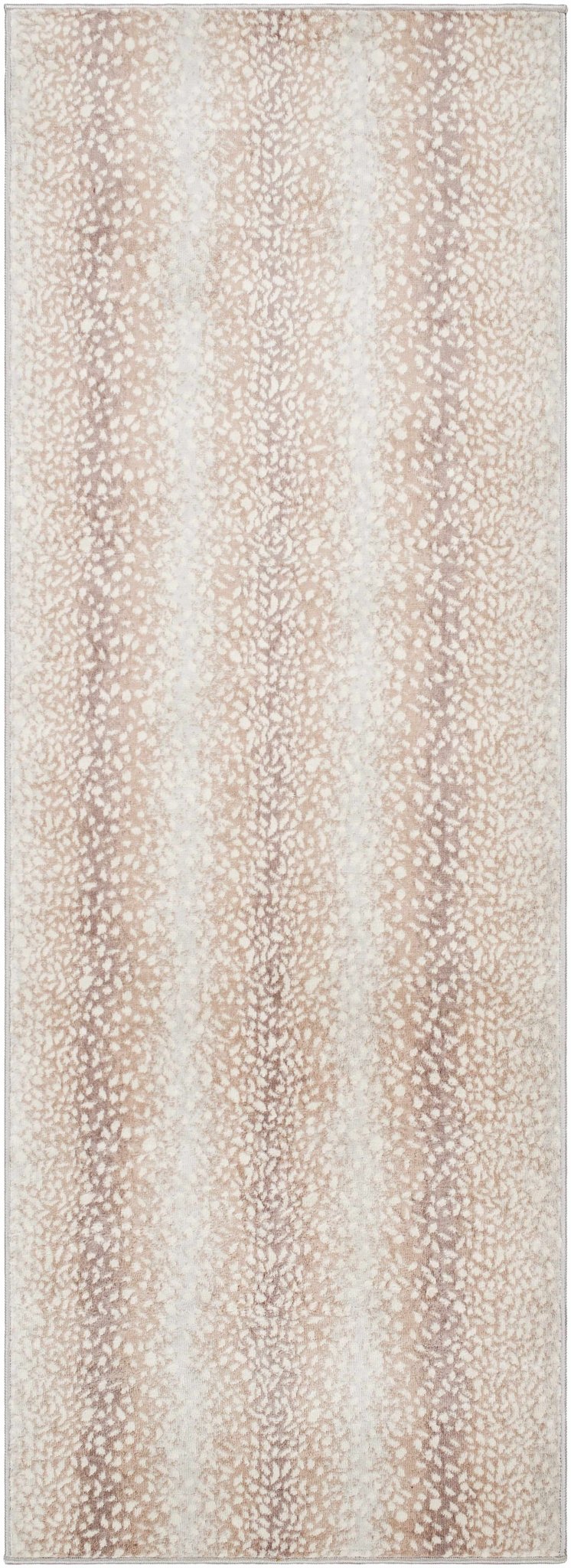 Modern Contemporary Ivory and Brown Leopard Print Medium Pile Area Rug - The Rug Decor