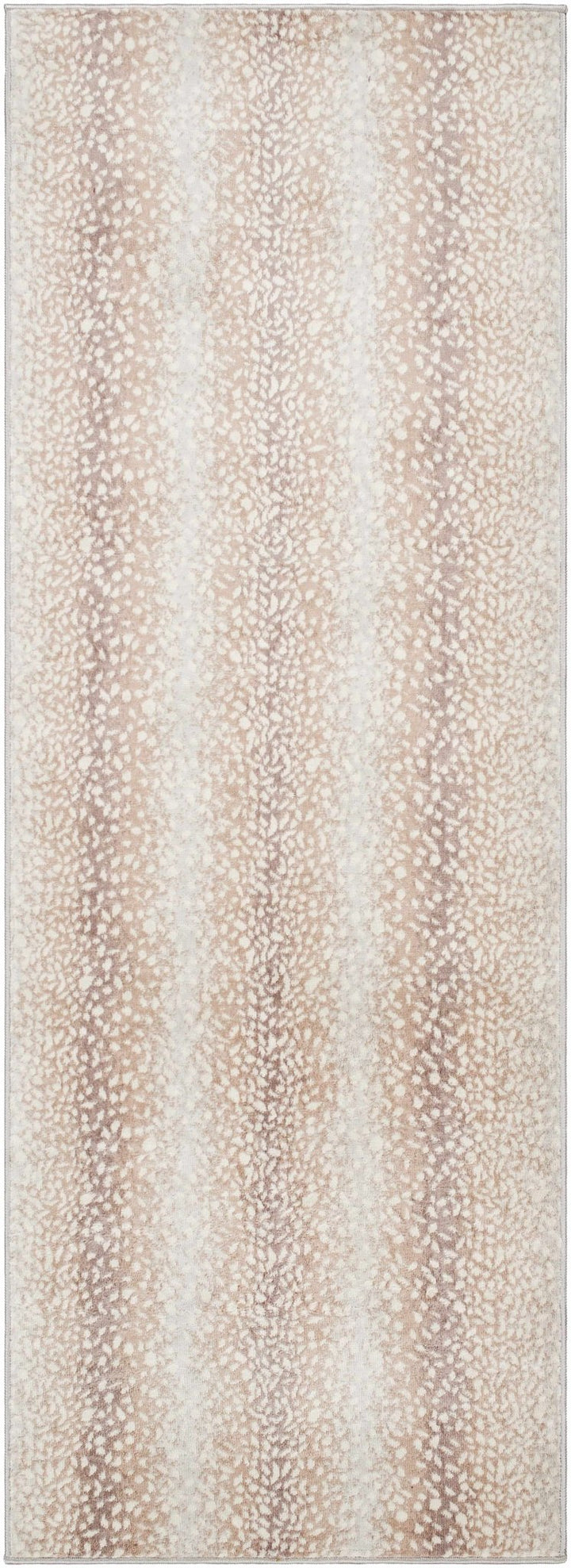 Modern Contemporary Ivory and Brown Leopard Print Medium Pile Area Rug - The Rug Decor