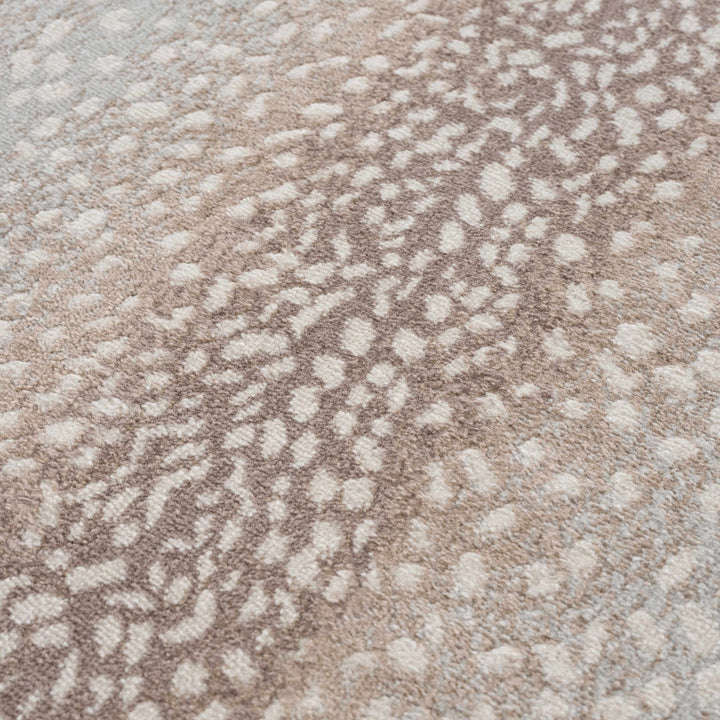 Modern Contemporary Ivory and Brown Leopard Print Medium Pile Area Rug - The Rug Decor