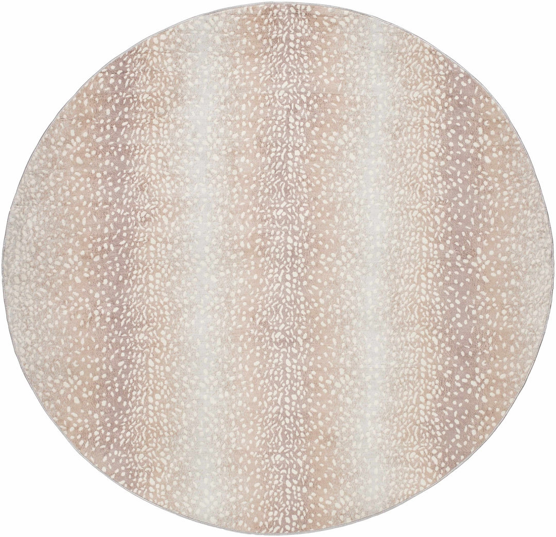 Modern Contemporary Ivory and Brown Leopard Print Medium Pile Area Rug - The Rug Decor