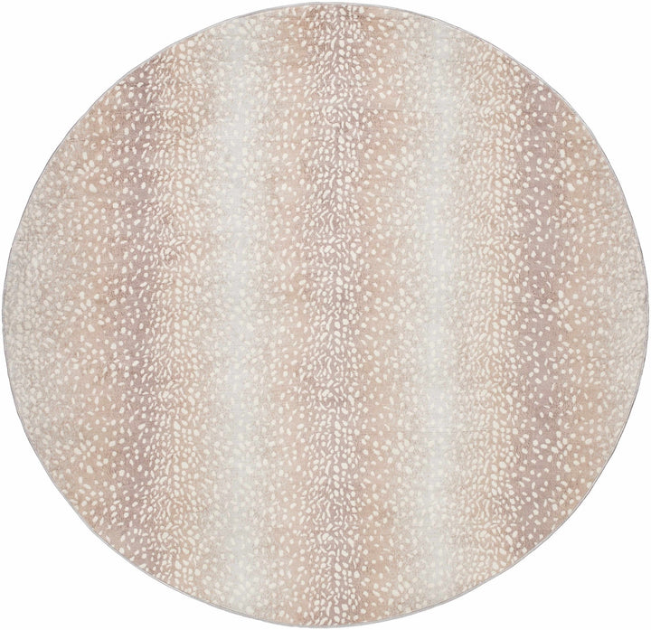Modern Contemporary Ivory and Brown Leopard Print Medium Pile Area Rug - The Rug Decor