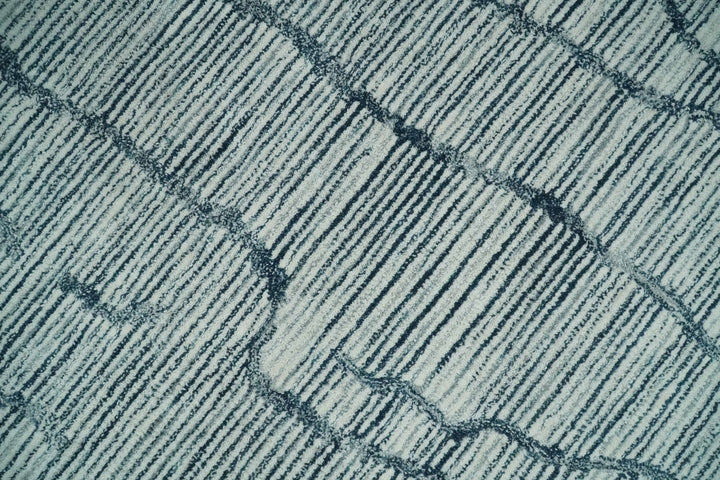 Modern Contemporary Multi Size 6x9, 8x10 and 9x12 Woolen White and Blue Hand Tufted Area Rug | CLO4 - The Rug Decor
