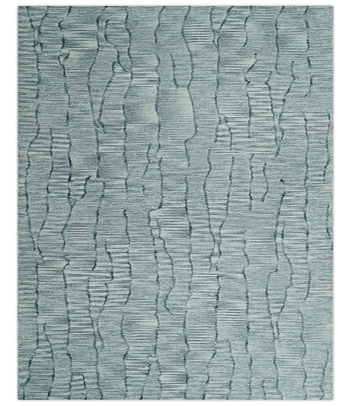 Modern Contemporary Multi Size 6x9, 8x10 and 9x12 Woolen White and Blue Hand Tufted Area Rug | CLO4 - The Rug Decor