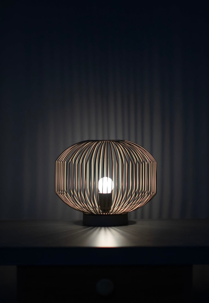 Modern Contemporary Wire Caged Table Lamp - The Rug Decor