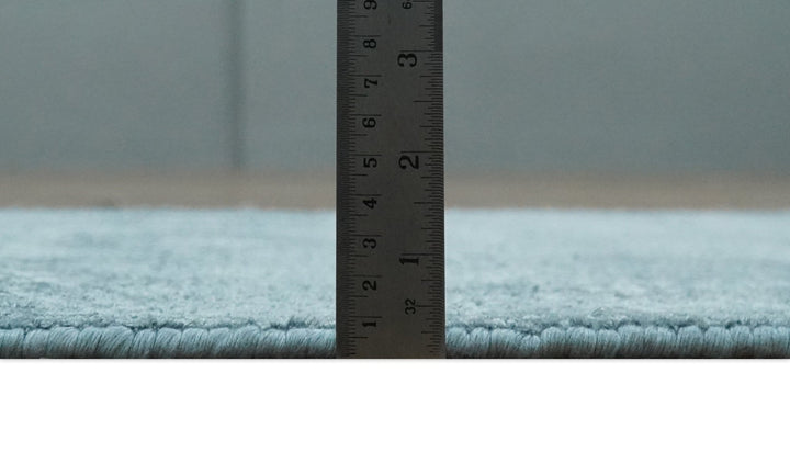 Modern Geometrical Cross Square Hand Made 2x4 Aqua Blue Art Silk Area Rug - The Rug Decor